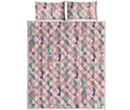 Mermaid Girls Pattern Print Quilt Bed Set