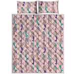 Mermaid Girls Pattern Print Quilt Bed Set