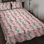 Mermaid Girls Pattern Print Quilt Bed Set