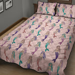 Mermaid Girls Pattern Print Quilt Bed Set