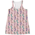 Mermaid Girls Pattern Print Women's Racerback Tank Top