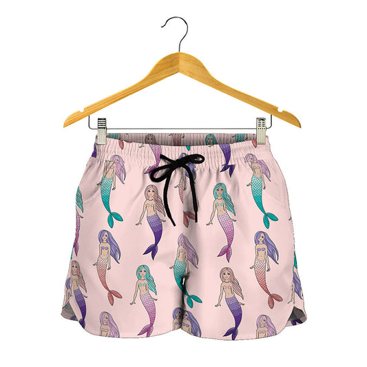 Mermaid Girls Pattern Print Women's Shorts