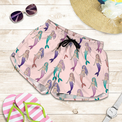 Mermaid Girls Pattern Print Women's Shorts