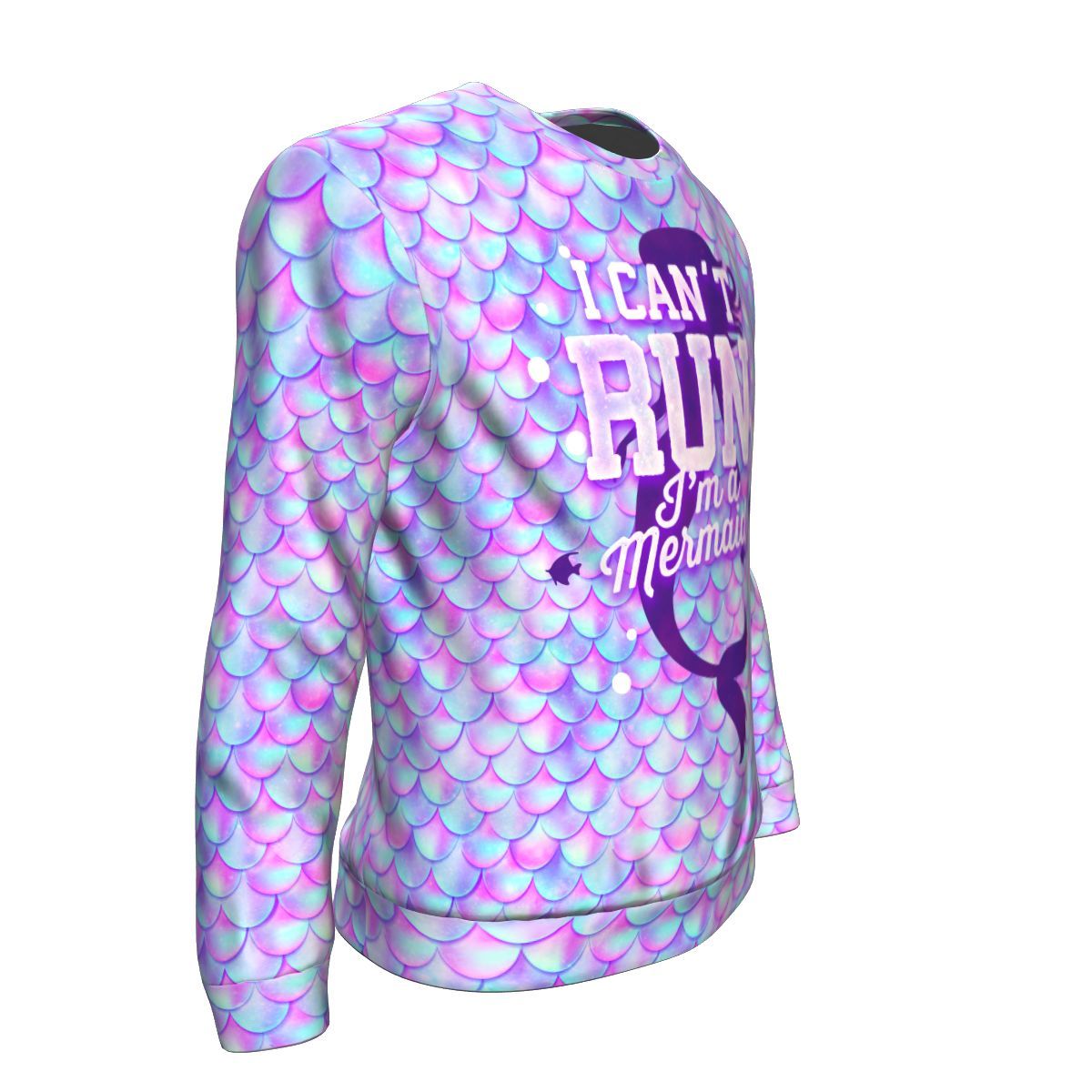 Mermaid Scales I Can't Run I'm A Mermaid Unisex Crewneck Sweatshirt GearFrost