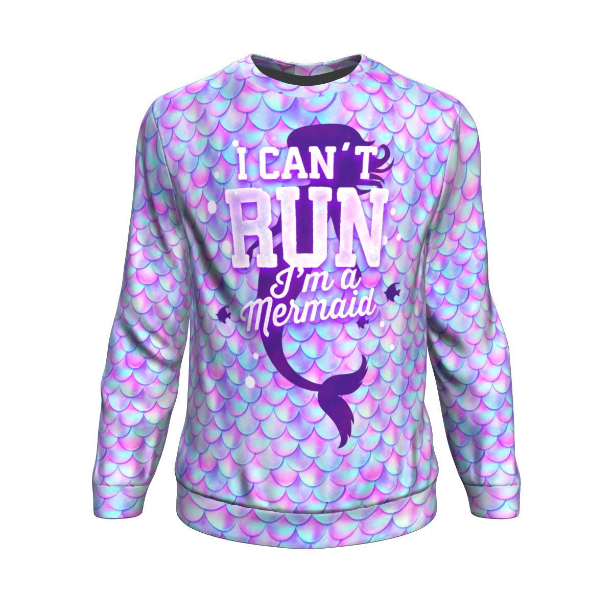 Mermaid Scales I Can't Run I'm A Mermaid Unisex Crewneck Sweatshirt GearFrost