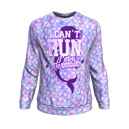Mermaid Scales I Can't Run I'm A Mermaid Unisex Crewneck Sweatshirt GearFrost