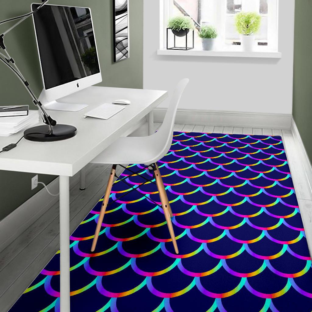 Mermaid Scales Pattern Print Area Rug GearFrost