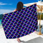 Mermaid Scales Pattern Print Beach Sarong Wrap