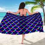 Mermaid Scales Pattern Print Beach Sarong Wrap