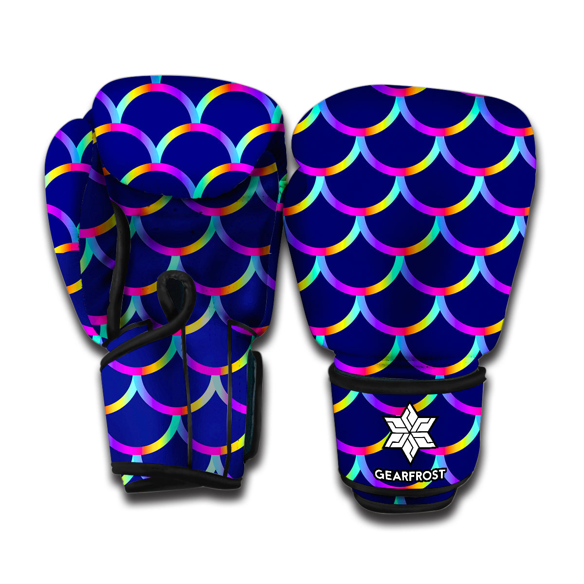 Mermaid Scales Pattern Print Boxing Gloves