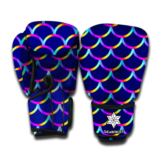 Mermaid Scales Pattern Print Boxing Gloves