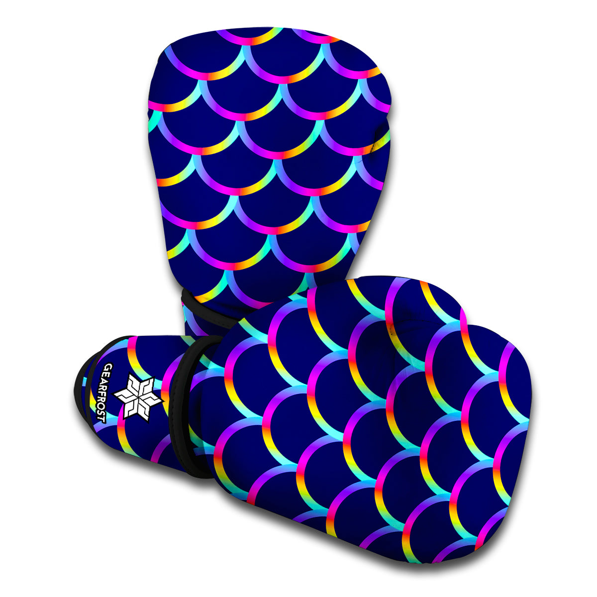 Mermaid Scales Pattern Print Boxing Gloves