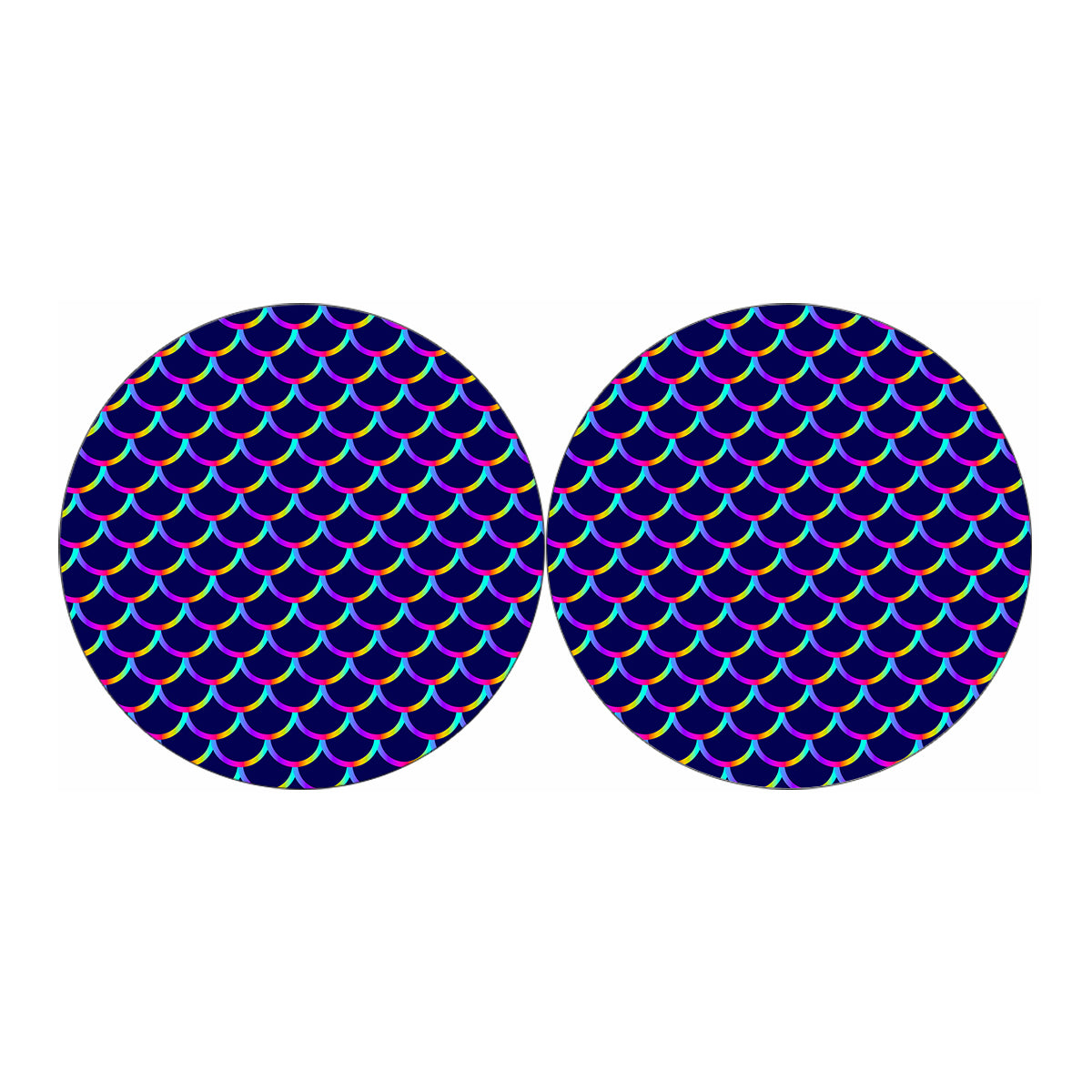 Mermaid Scales Pattern Print Car Coasters