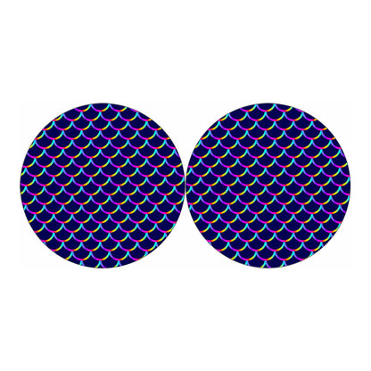Mermaid Scales Pattern Print Car Coasters