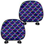 Mermaid Scales Pattern Print Car Headrest Covers