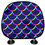 Mermaid Scales Pattern Print Car Headrest Covers