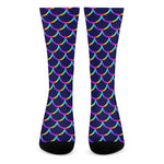 Mermaid Scales Pattern Print Crew Socks