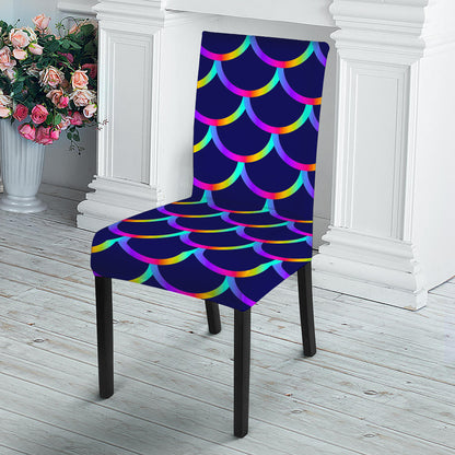 Mermaid Scales Pattern Print Dining Chair Slipcover