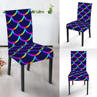 Mermaid Scales Pattern Print Dining Chair Slipcover
