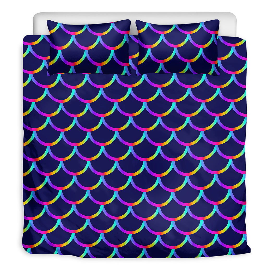 Mermaid Scales Pattern Print Duvet Cover Bedding Set