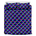 Mermaid Scales Pattern Print Duvet Cover Bedding Set