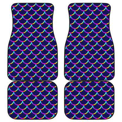 Mermaid Scales Pattern Print Front and Back Car Floor Mats