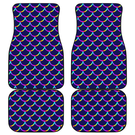 Mermaid Scales Pattern Print Front and Back Car Floor Mats