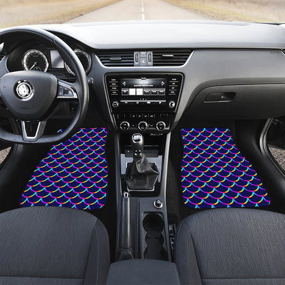 Mermaid Scales Pattern Print Front Car Floor Mats