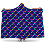 Mermaid Scales Pattern Print Hooded Blanket