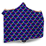 Mermaid Scales Pattern Print Hooded Blanket