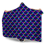 Mermaid Scales Pattern Print Hooded Blanket