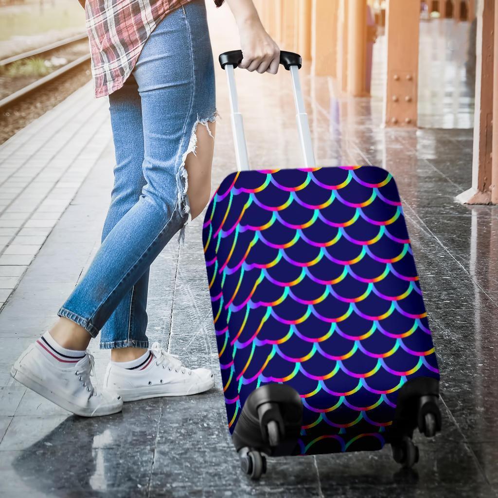 Mermaid Scales Pattern Print Luggage Cover GearFrost