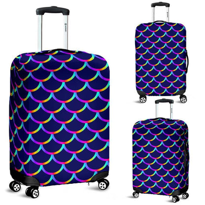Mermaid Scales Pattern Print Luggage Cover GearFrost