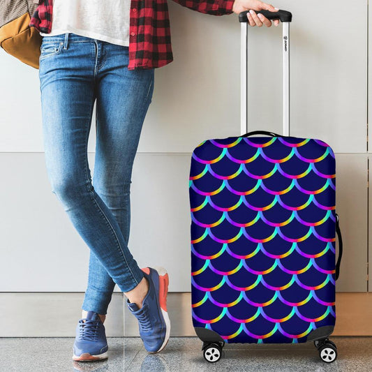 Mermaid Scales Pattern Print Luggage Cover GearFrost