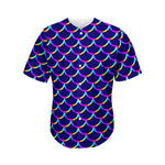 Mermaid Scales Pattern Print Men's Baseball Jersey