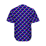 Mermaid Scales Pattern Print Men's Baseball Jersey