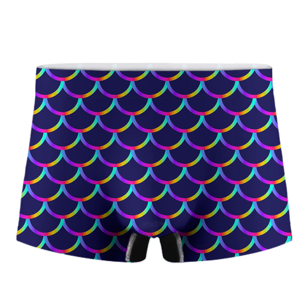 Mermaid Scales Pattern Print Men's Boxer Briefs