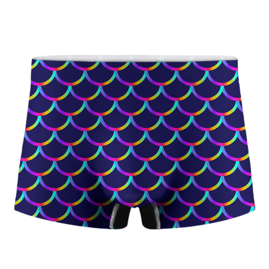 Mermaid Scales Pattern Print Men's Boxer Briefs