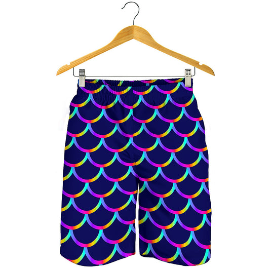 Mermaid Scales Pattern Print Men's Shorts