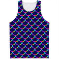 Mermaid Scales Pattern Print Men's Tank Top