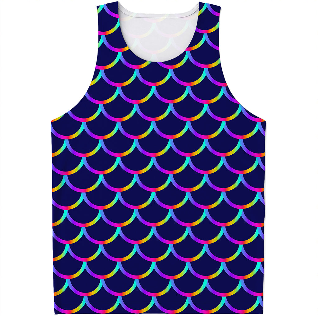 Mermaid Scales Pattern Print Men's Tank Top