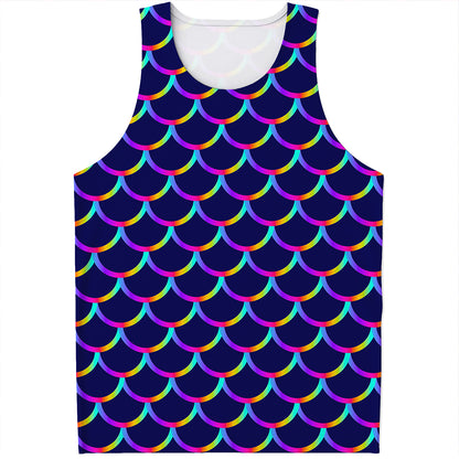 Mermaid Scales Pattern Print Men's Tank Top