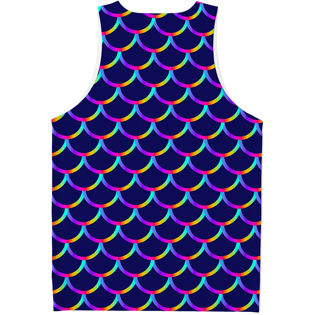 Mermaid Scales Pattern Print Men's Tank Top