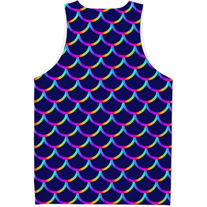 Mermaid Scales Pattern Print Men's Tank Top