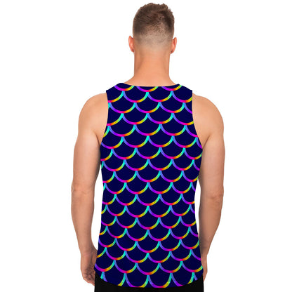 Mermaid Scales Pattern Print Men's Tank Top