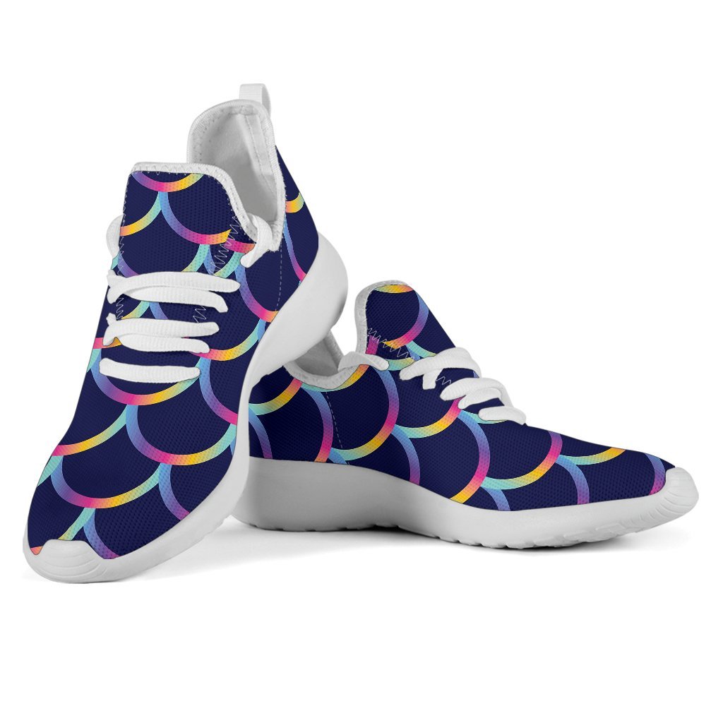 Mermaid Scales Pattern Print Mesh Knit Shoes GearFrost