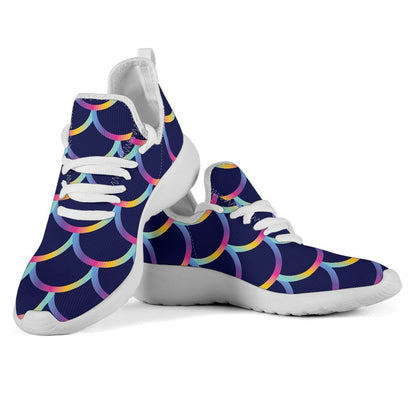 Mermaid Scales Pattern Print Mesh Knit Shoes GearFrost