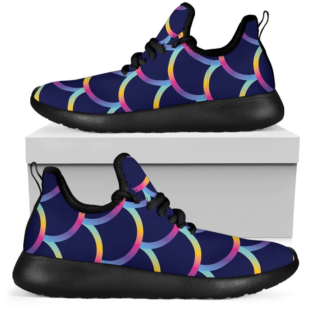 Mermaid Scales Pattern Print Mesh Knit Shoes GearFrost