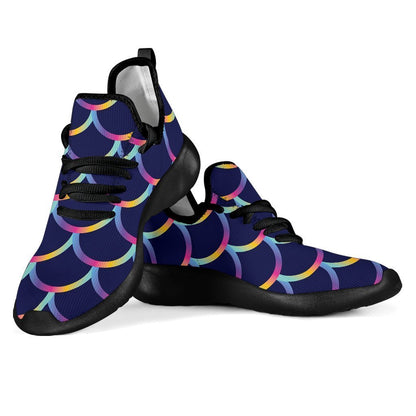 Mermaid Scales Pattern Print Mesh Knit Shoes GearFrost
