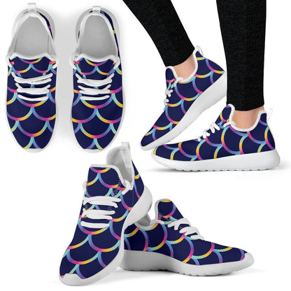 Mermaid Scales Pattern Print Mesh Knit Shoes GearFrost